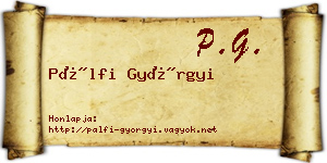 Pálfi Györgyi névjegykártya